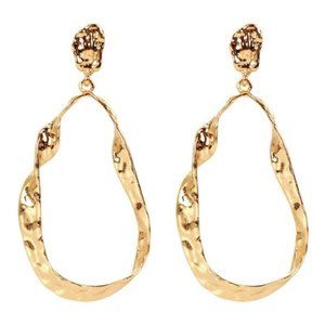 Boho Geometric Earrings Large Metal Oblong Statement Dangle Earrings